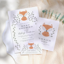 Fox Cub Rustic Woodland Baby Shower