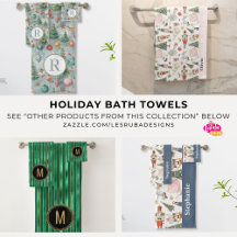 Christmas Holiday Bath Towels
