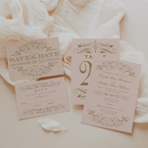 Vintage Blush and Antique Gold Flourish Wedding