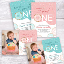 Sweet Girl's 1st Birthday Donut & Sprinkles