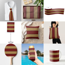 Classic Christmas Gold And Red Stripes