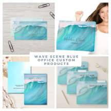 Wave Scene Blue Office Custom Products