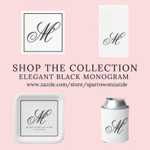 Black and White Chic Monogram Initial Party Decor 