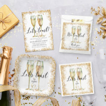 Chic Gold Glitter Champagne New Years Collection