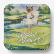 Golf Bridal Shower for Cat Lovers Invitation Card