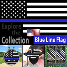 Thin Blue Line & American Flag police / USA