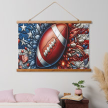 PATRIOTIC AMERICAN FLAG AND FOOTBALL SPORTS