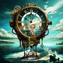Fantastic steampunk sea clock
