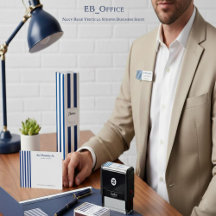 Navy Blue Vertical Stripes Business Suite