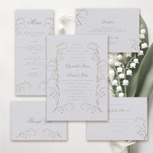 Lily of the Valley Ivory Faux Embossed Wedding