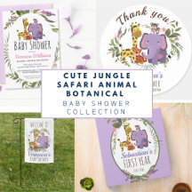 CUTE JUNGLE SAFARI BOTANICAL BABY SHOWER