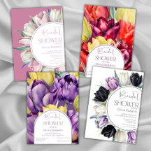 Spring Watercolor tulips Bridal shower