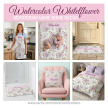Pink Wildflower Monogram Name Home Decor
