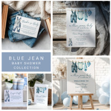 Denim Blue Jean Clothesline Baby Shower
