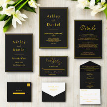 Minimal Chic Black And Gold Wedding Collection
