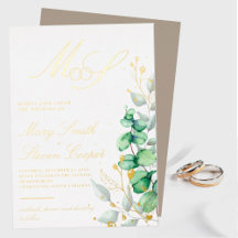 Eucalyptus and gold Wedding Foil