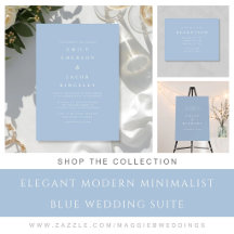 Elegant Modern Minimalist Blue Wedding
