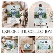 Adventure Begin Watercolor Mountain Baby Shower