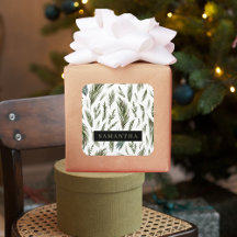 Watercolor Winter Green Seamless Pattern 