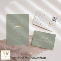Sage Green and Gold Lovebirds Wedding Suite