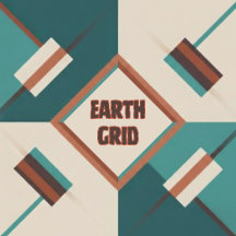Earth Grid Teal and Brown 