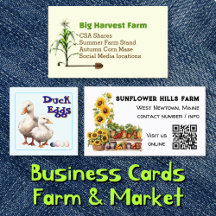 Business cards, Farm and Market