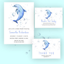 Blue dolphin baby shower