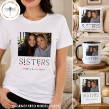 Sisters Heart Typography White Photo Gifts