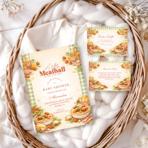 Picnic Green Gingham Little Meatball Baby Shower