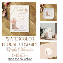 Watercolor Floral & Boots Cowgirl Bridal Shower