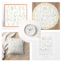 Floral Watercolor ABC Alphabet Nursery