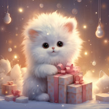 Fluffy and beautiful Merry Christmas Cards