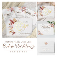 Boho Pampas Grass Nothing Fancy Just Love Wedding