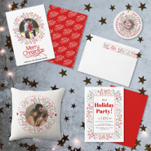 Colorful berries and leaves Christmas holiday