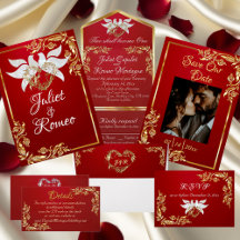 Elegant Doves, Hearts & Gold Leaves