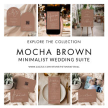 Mocha Brown Wedding Invitation Collection