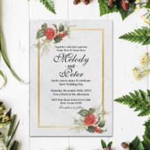 Red & Gold Floral Wedding Festive 