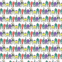 Colorful Dog Butts Pattern