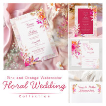 Pink and Orange Flowers Elegant Wedding
