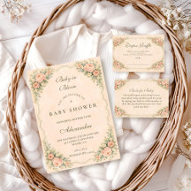 Vintage Blush Rose Garden Baby Shower