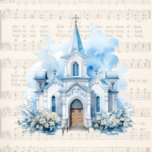Musical Dusty Blue Church Wedding