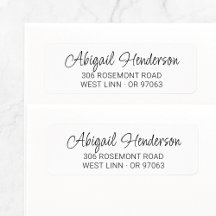 RETURN ADDRESS LABELS & STAMPS Timeless Typography