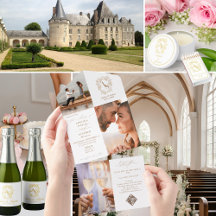 Victorian Floral Crest 3 Photos Wedding Suite