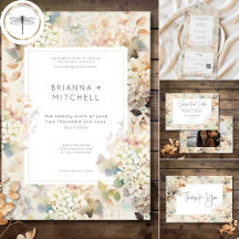 Romantic Neutral Vintage Hydrangeas Wedding