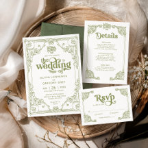 Vintage Olive Green Antique wedding