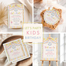 Colorful Lets Party Kids Birthday Party