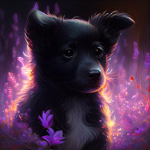 Cartes Postales Chien Mauve