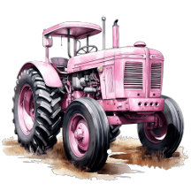Pink Watercolor Tractor Girl Baby Shower