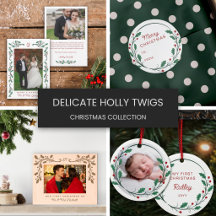Beautiful Red Holly Frame Christmas