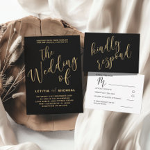 Modern Black & Gold Typography Wedding Collection
